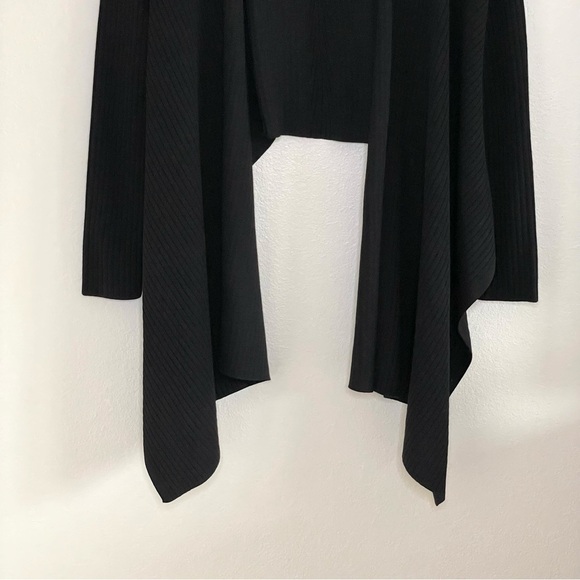 Athleta Solstice Wrap Wool Blend Open Front Cardigan Sweater Black Medium - Picture 8 of 14